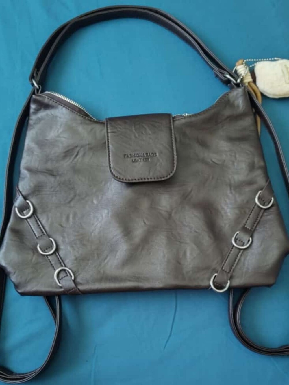 Women's Brown Faux Leather Shoulder Bag - Versatile Everyday Tote